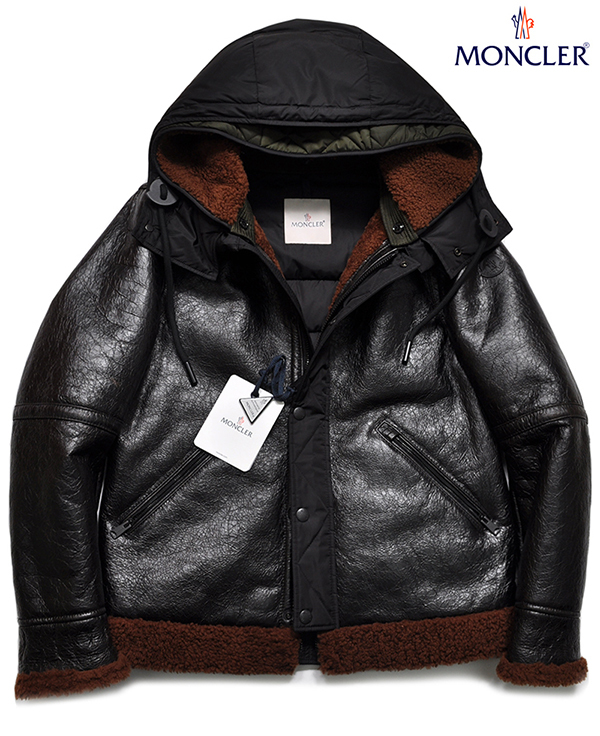 新品69万 MONCLER モンクレール (サイズ3 L相当) 最高級ムートンレザー