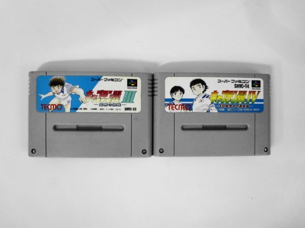 SFC21-040 任天堂 スーパーファミコン SFC キャプテン翼 3 皇帝の挑戦 4 プロのライバル達 セット レトロ ゲーム ソフト 使用感あり