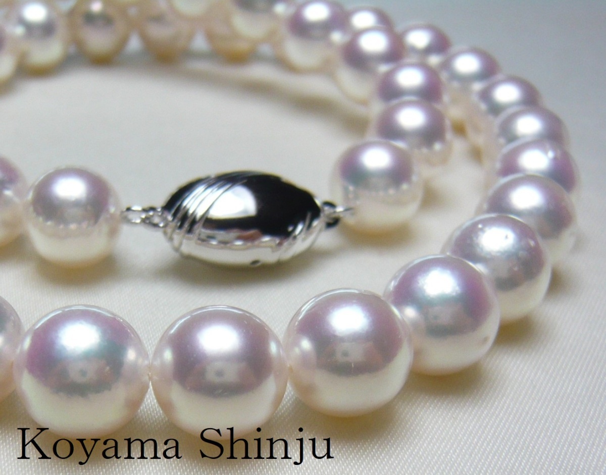 小山真珠 即買特価 送料無料 絶品花珠級カラー 大珠9-9.5mmあこや本真珠パールネックレスnｂ11
