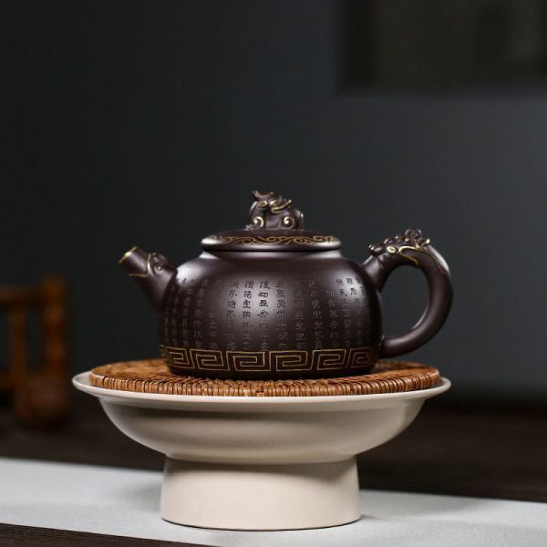 本物紫砂壷宜興紫砂紫泥中國唐物急須煎茶道具中国古美術在銘茶壷煎茶器 