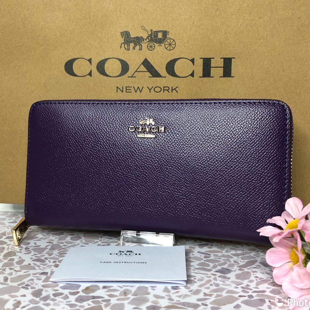 COACH コーチ 長財布 パープル 紫 シンプル 新品｜Yahoo!フリマ（旧