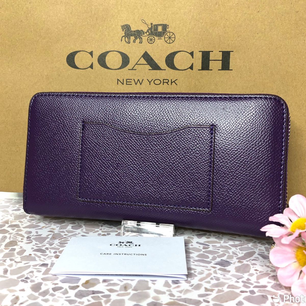COACH コーチ 長財布 パープル 紫 シンプル 新品 Yahoo!フリマ