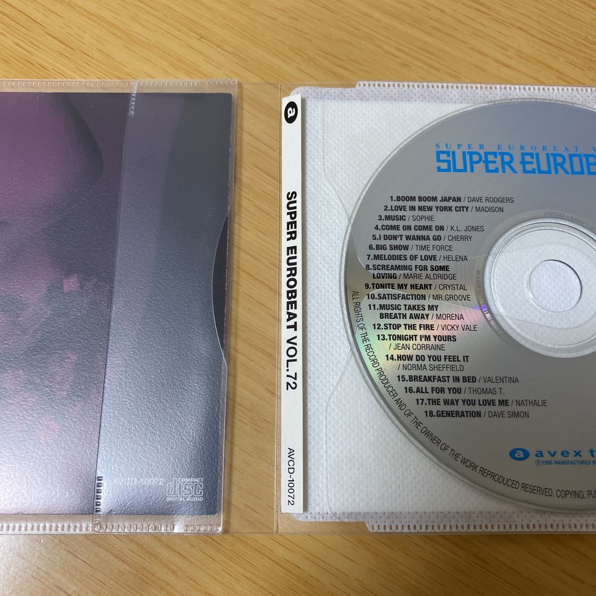 【美品】CD Super Eurobeat Vol.72 スーパー ユーロビート avex trax_画像3