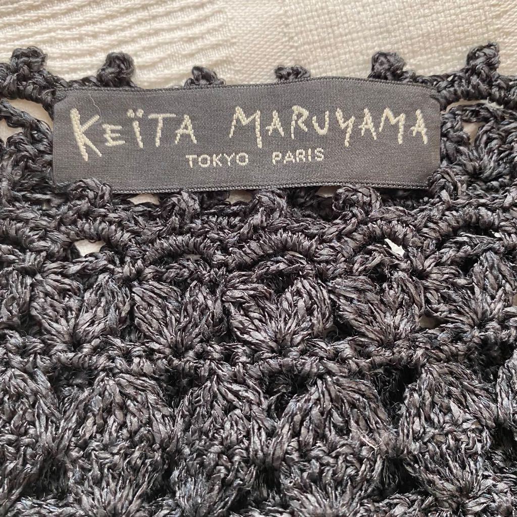 [ прекрасный товар ]KEITA MARUYAMA Keita Maruyama * кружево вязание ключ плетеный японская бумага хлопок вязаный чёрный туника One-piece a21101607