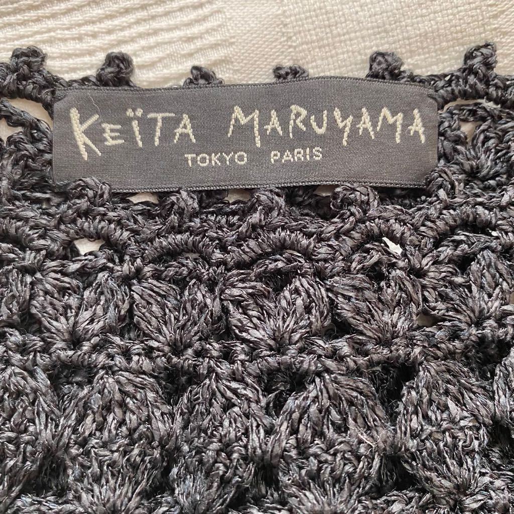 [ beautiful goods ]KEITA MARUYAMA Keita Maruyama * lacework key braided Japanese paper cotton knitted black tunic One-piece a21101607