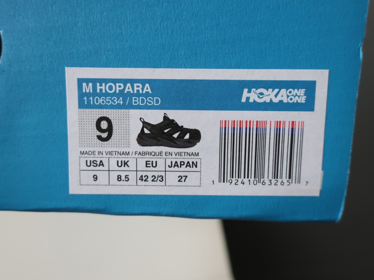 人気 HOKA ONE ONE ホパラ 27 黒 ホカオネオネ サンダル 箱付き 高機能クッショニング ブランド