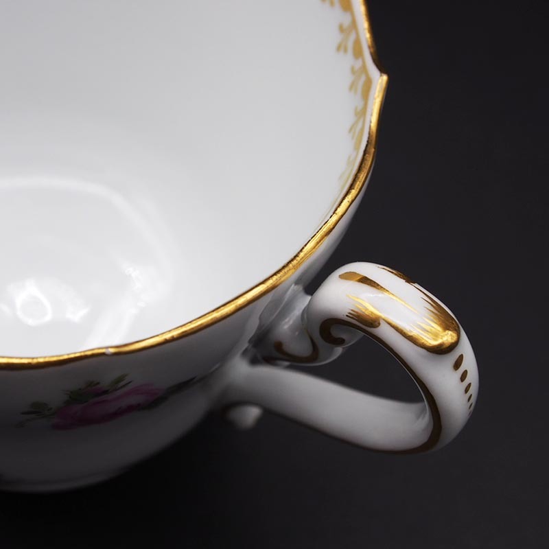 マイセン MEISSEN スキャタードローズ 散らし小薔薇 Aカンテ トリオ 1級品 カップ&ソーサー&プレート #3