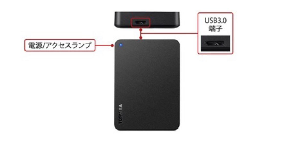 東芝CanvioポータブルHDD★1TB★HD-TPA1U3-B/N★バッファローサポート★Win/Mac/TV対応/USB3.2