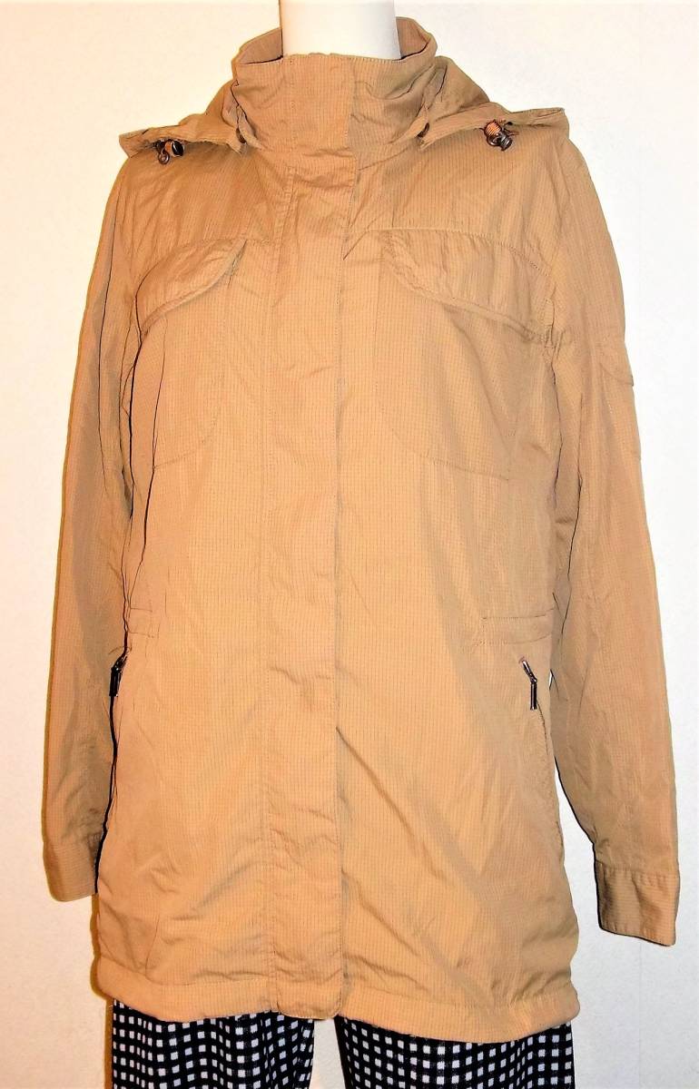  （レディース・山）JANERIVER ジェーンリバー ㈱アシックス L 裏メッシュジャケット 高性能 吸湿・発散・薄いけれど暖かい 濃いベージュ _画像5