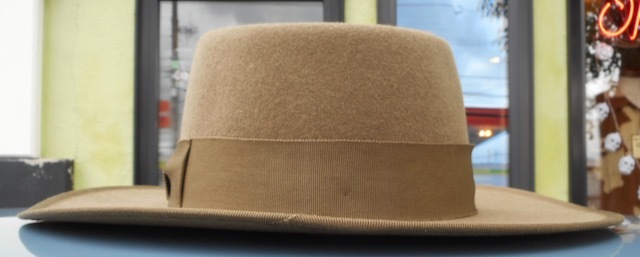  мех кролика . soft шляпа складывающийся посередине шапочка джентльмен мягкая шляпа широкий tsuba передний прищепка STETSON Johnny tep40s 50s Vintage хаки 