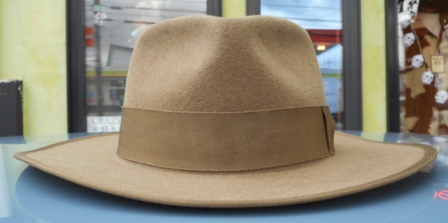  мех кролика . soft шляпа складывающийся посередине шапочка джентльмен мягкая шляпа широкий tsuba передний прищепка STETSON Johnny tep40s 50s Vintage хаки 