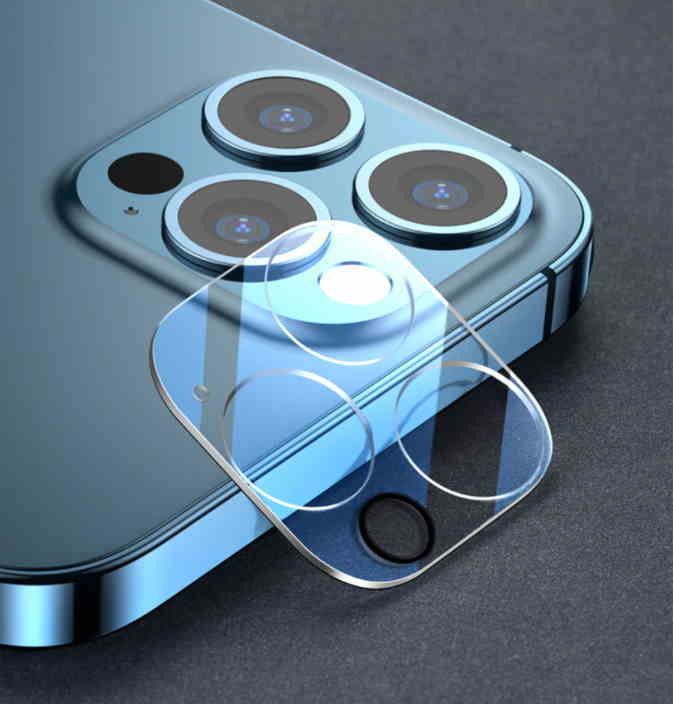 【2枚セット・送料無料】iPhone12ProMAXクリアカバー カメラレンズ　カメラフィルム　カメラ保護　ライト照明回り込み防止付