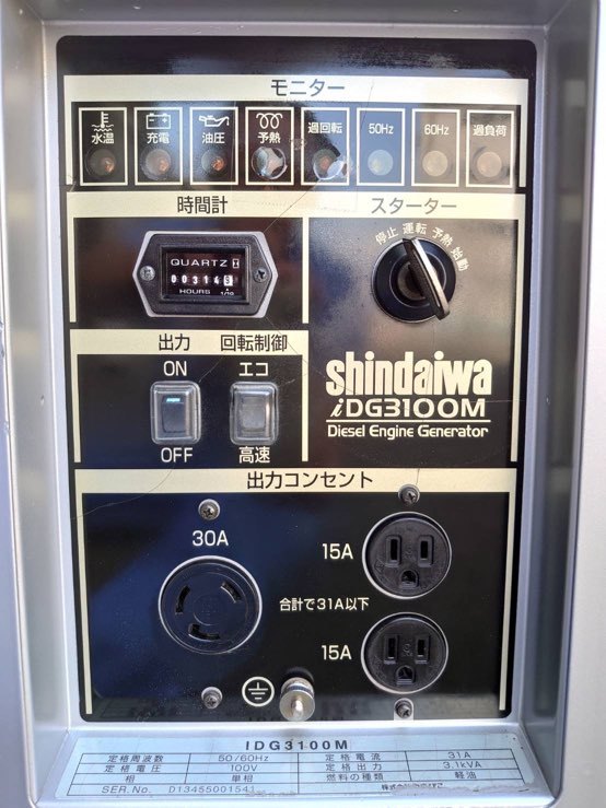 即決)新ダイワ・発電機・インバータ・エコ・iDG3100M・314時間 即決)新ダイワ・発電機・インバータ・エコ・iDG3100M・314時間