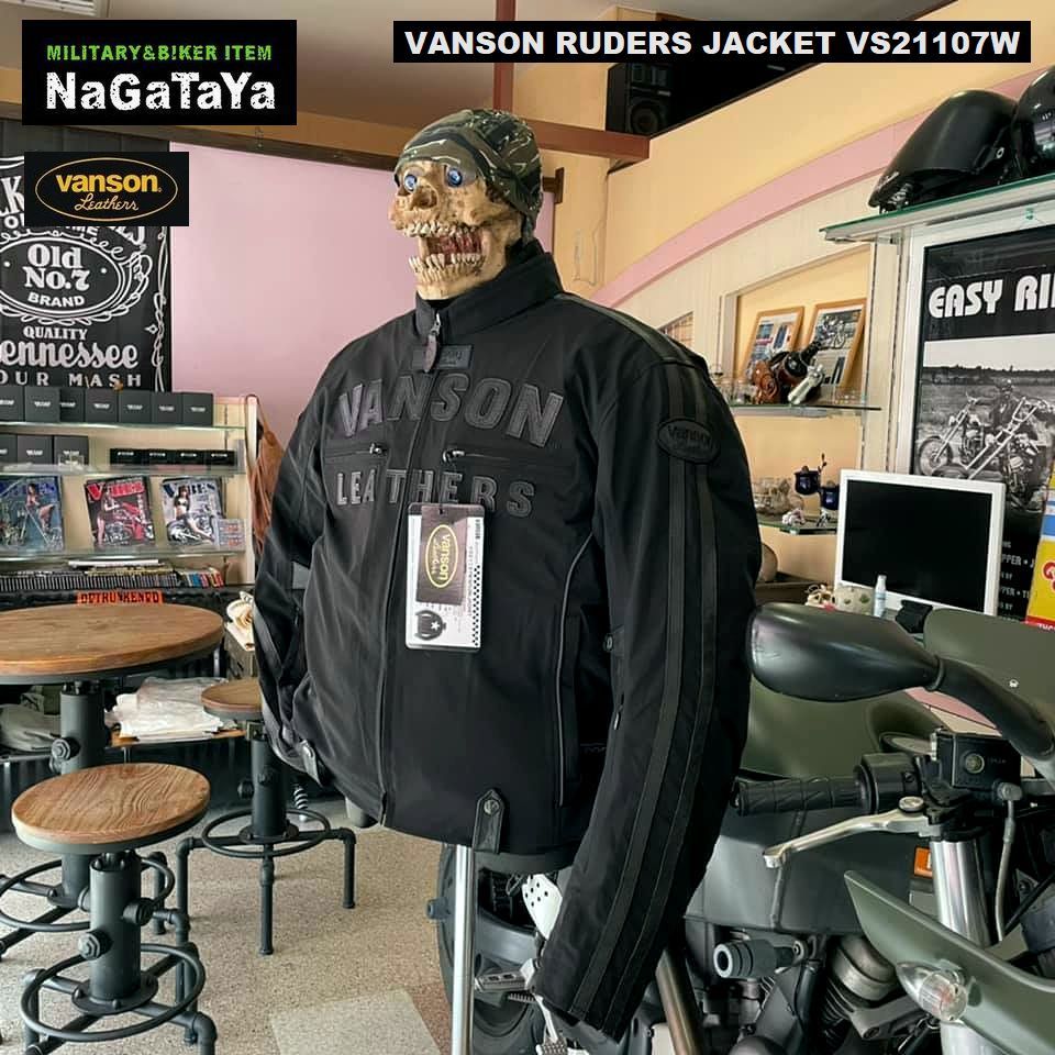 VANSON バンソン VS21107W ウインター シングル ライダースジャケット ワンスター ブラック×ブラック XLサイズ バイカーウェア_画像4