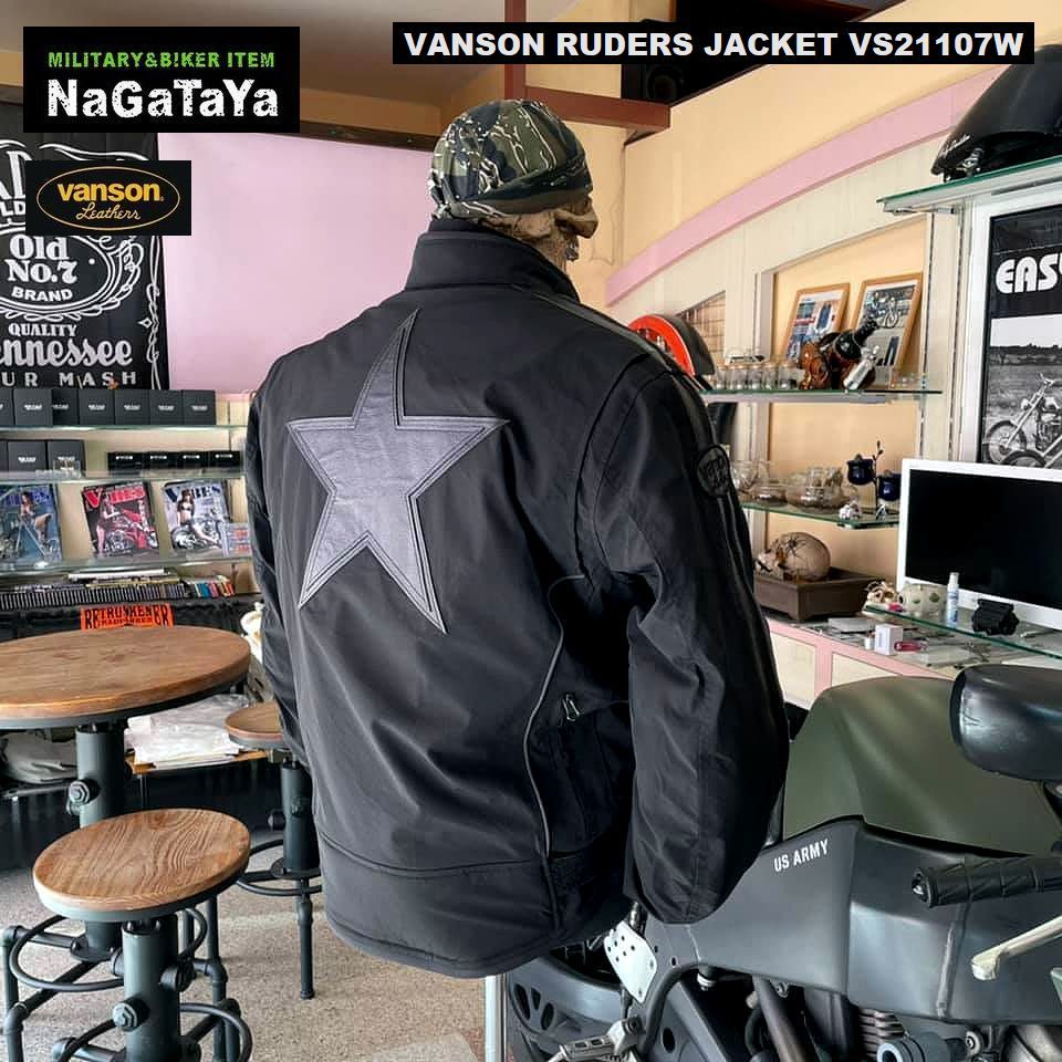 VANSON バンソン VS21107W ウインター シングル ライダースジャケット ワンスター ブラック×ブラック XLサイズ バイカーウェア_画像5