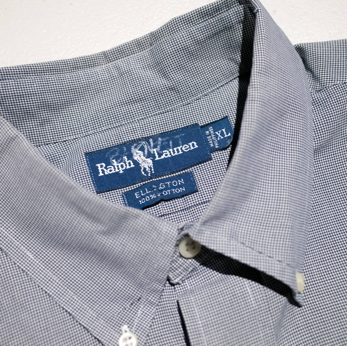 Paypayフリマ Xl 90 S Polo Ralph Lauren オールド ポロ ラルフローレン Ellington ハウンドトゥース 灰 グレー ビンテージ ゆるダボ ドレスシャツ