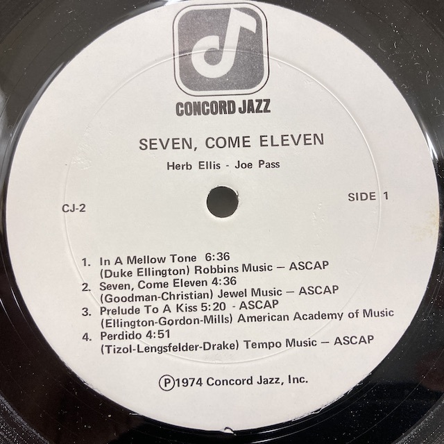 ●即決 LP Herb Ellis Joe Pass / Seven Come Eleven オリジナル 30967 ジョー・パス とハーブ・エリス_画像3