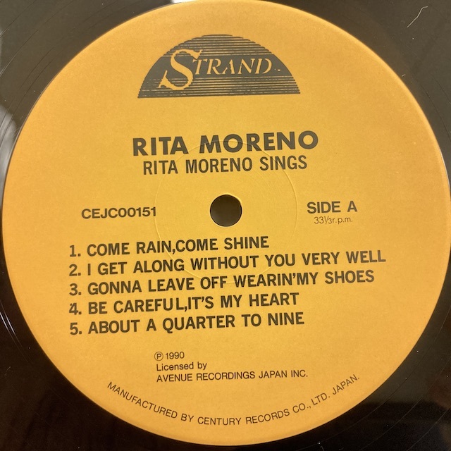 ●00即決VOCAL LP RITA MORENO リタ・モレノ sings JPN cejc00151 ライナーに軽いキバミ、完品。_画像4