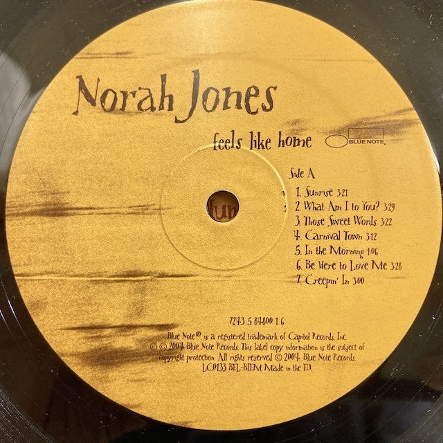 ●00即決VOCAL LP NORAH JONES ノラ・ジョーンズ feels like home EUオリジナル GF _画像5