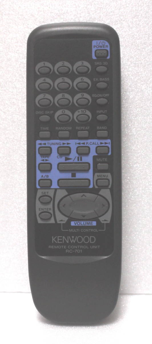 ケンウッド KENWOOD XD-A5/ XD-A8/ XD-A41/ XD-A51/ XD-A81用リモコン　RC-701_画像1