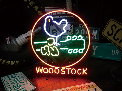 【アメリカン　キャラクター】WOOD　STOCK/看板　ネオン　ネオン管　BAR バー 店舗/アメリカン雑貨 ガレージ