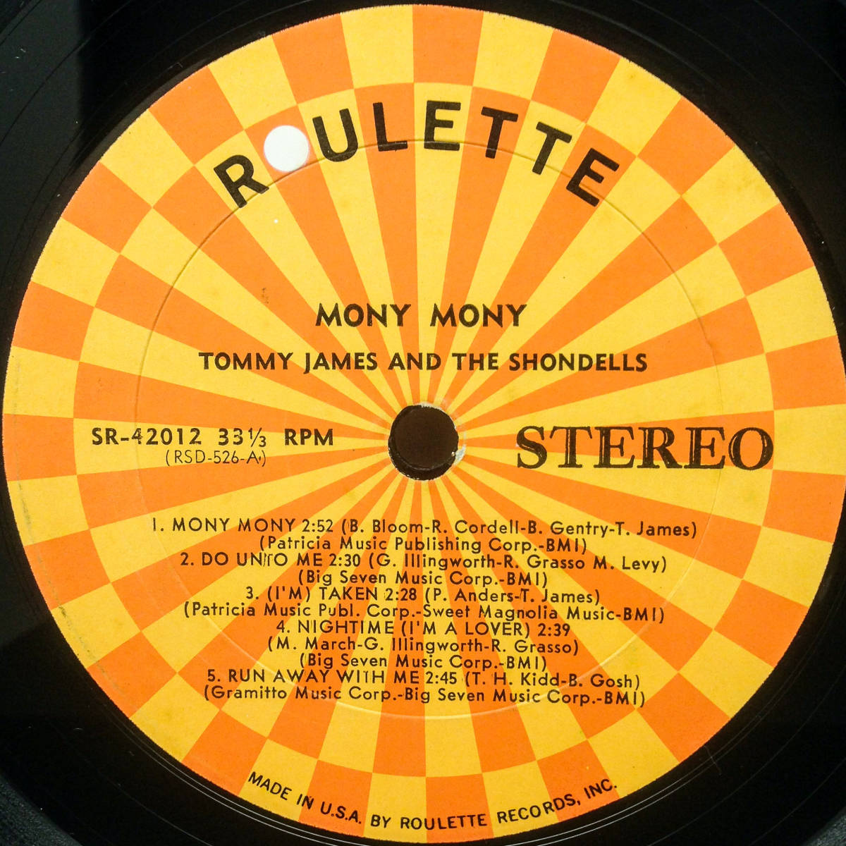 [LP] '68米Orig / Tommy James & The Shondells / Mony Mony / Roulette / SR 42012 / Psychedelic Rock / Pop Rock_画像4