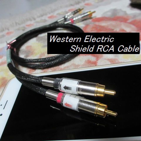#WE【 ウエスタン単線の最高峰 方向性有 WE純正線材 Shield Ver.】長さ2m RCAケーブル Western Electric Switch Craft NASSAU Spec.AT-7241_画像1