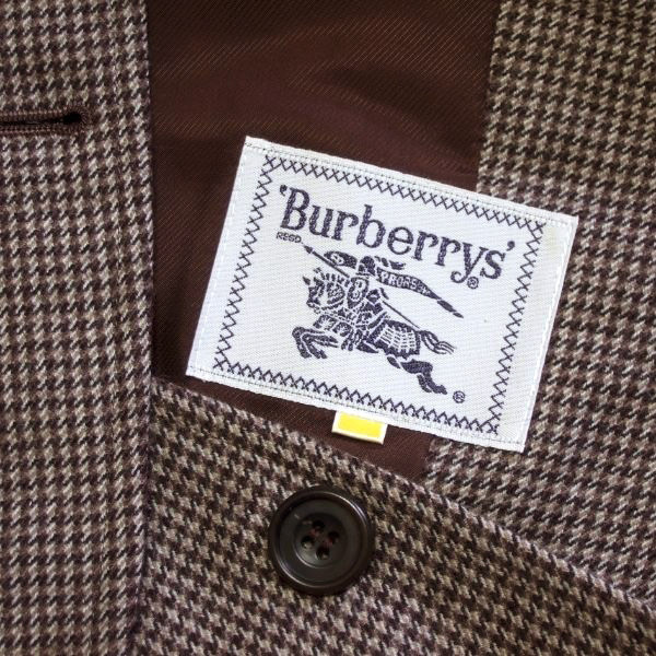  beautiful goods / Burberry Burberrys tailored jacket small size 7 number S corresponding tea Brown wool 100 wool thousand bird .. autumn winter outer lady's 