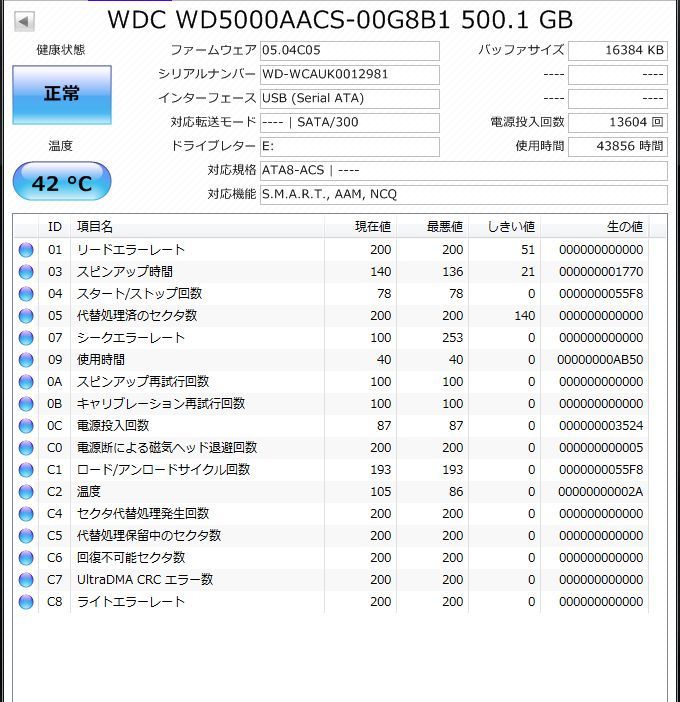 ■ IODATA HDCN-U500A WDC WD5000AACS-00G8B1 500GB USB HDD ■_画像6