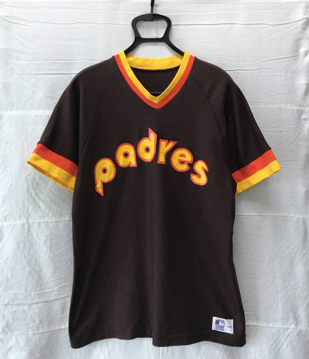 80s USA製 サンディエゴ パドレス ビンテージ ベースボール シャツ Sand-Knit 1980' MLB San Diego Padres Baseball Jersey ダルビッシュ_画像2