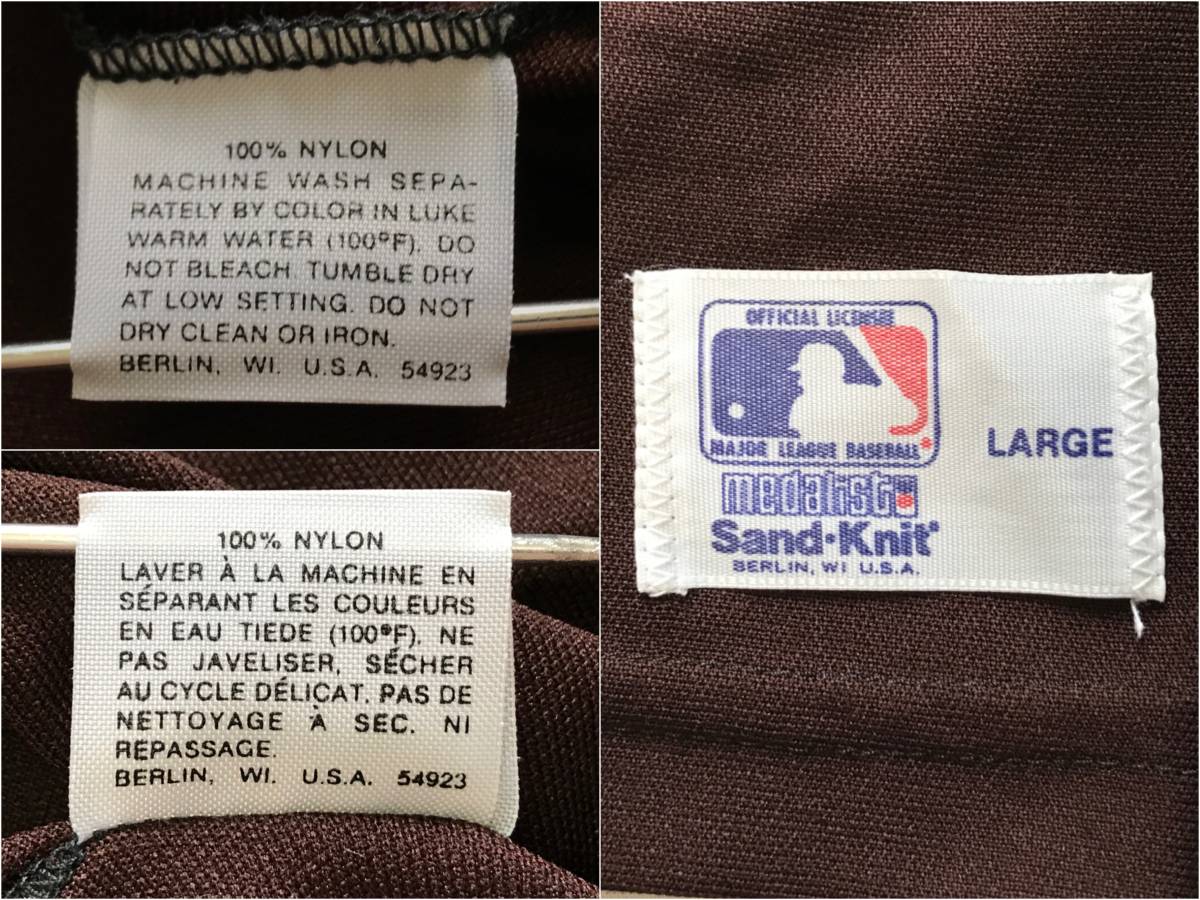 80s USA製 サンディエゴ パドレス ビンテージ ベースボール シャツ Sand-Knit 1980' MLB San Diego Padres Baseball Jersey ダルビッシュ_画像10