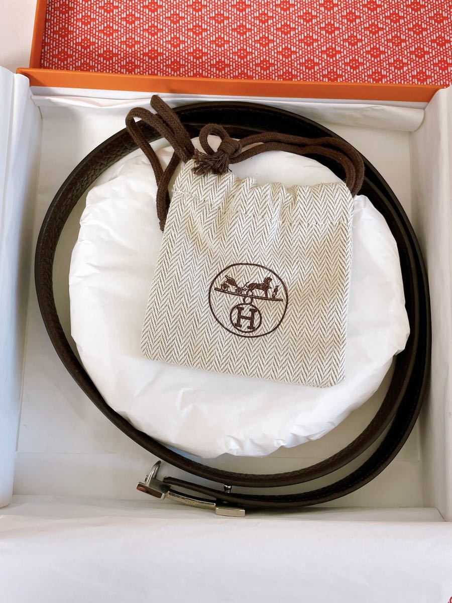 HERMES エルメス Hベルト レザー コンスタンス シルバー バックル NOIR