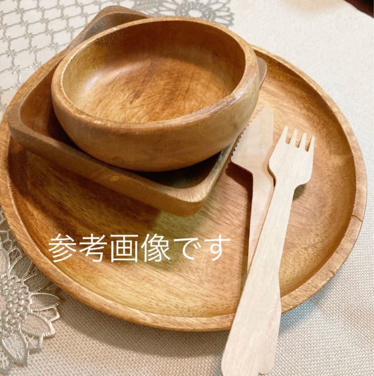 アカシア ラウンドプレート5枚セット 新品 ワンプレート カレー皿 木製トレー 木のお皿 木製食器 丸皿