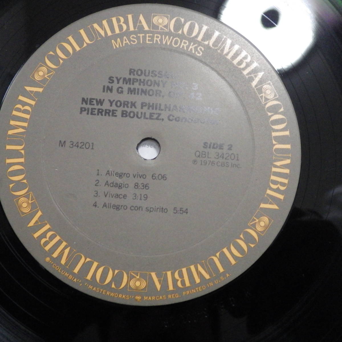 米Columbia 34201 ブーレーズ指揮/デュカス　ラ・ぺリ、ルーセル交響曲３番 master-works盤_画像3