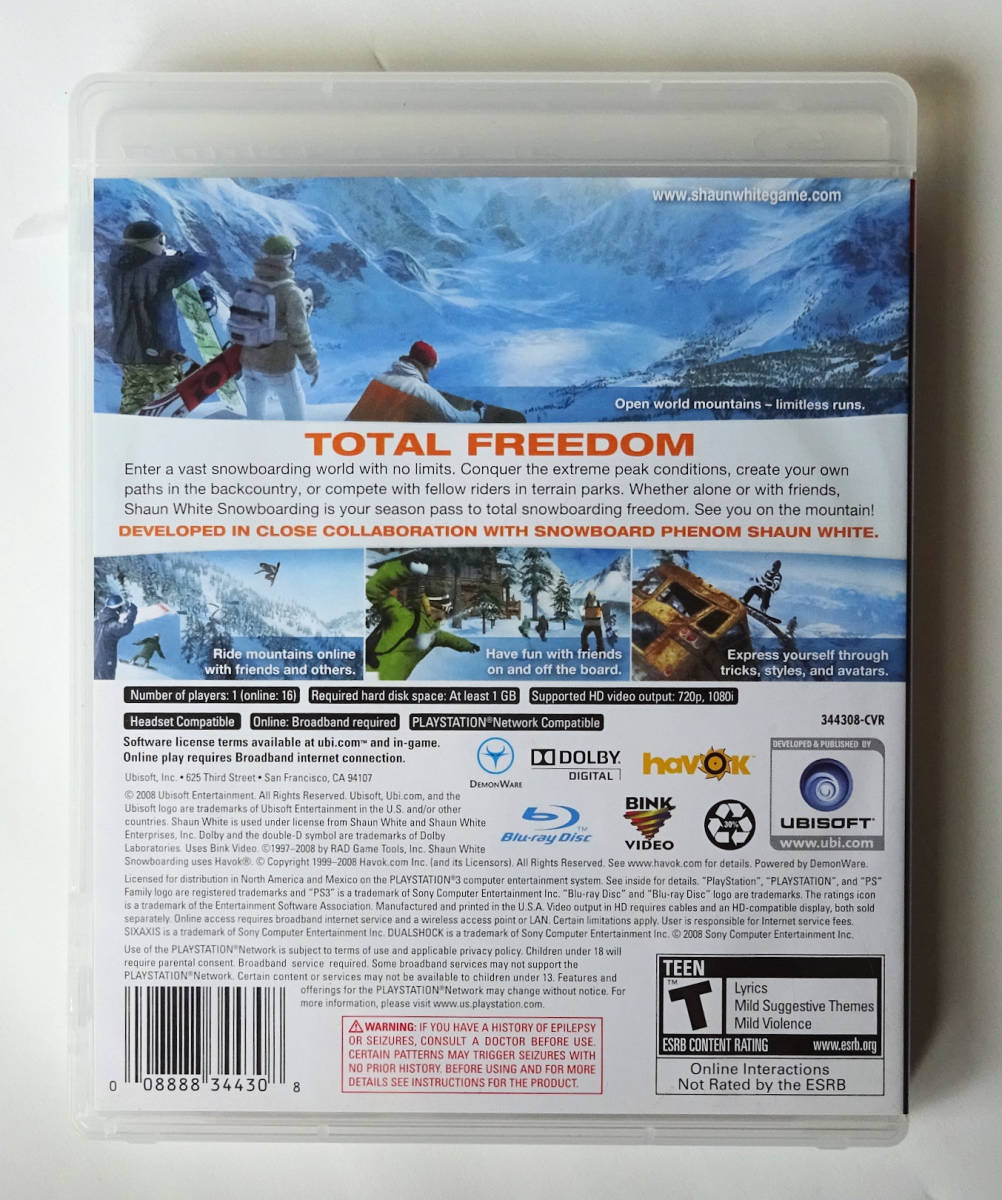 PS3 ショーン・ホワイト スノーボード SHAUN WHITE SNOWBOARDING 北米版 ★ プレイステーション3_画像3