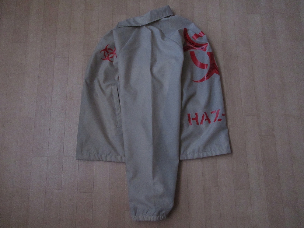 90\'s USA производства HAZ-MAT BIOHAZARD Logo нейлон коуч жакет L - z коврик Vaio риск в тонкую полоску блузон Eric Dressen опасно предмет 