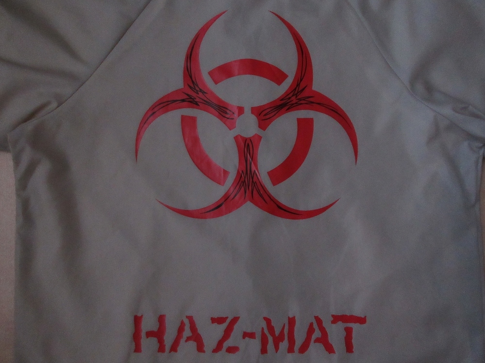 90\'s USA производства HAZ-MAT BIOHAZARD Logo нейлон коуч жакет L - z коврик Vaio риск в тонкую полоску блузон Eric Dressen опасно предмет 