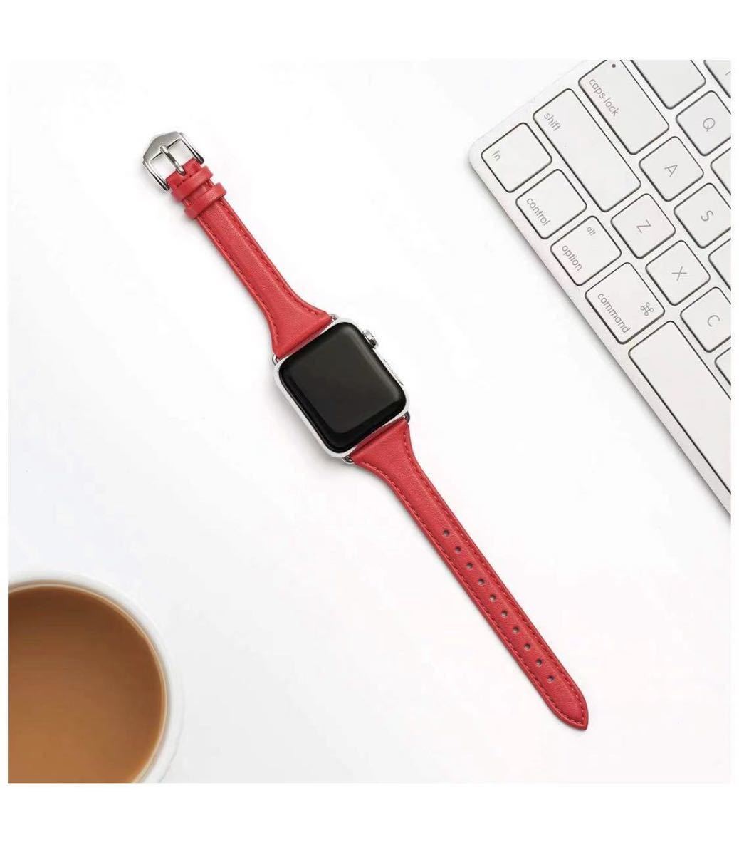 Apple Watch лента  42/44/45/49mm  Apple   часы    лента 　 красный 　 элегантный   дизайн 　 кожа  лента 