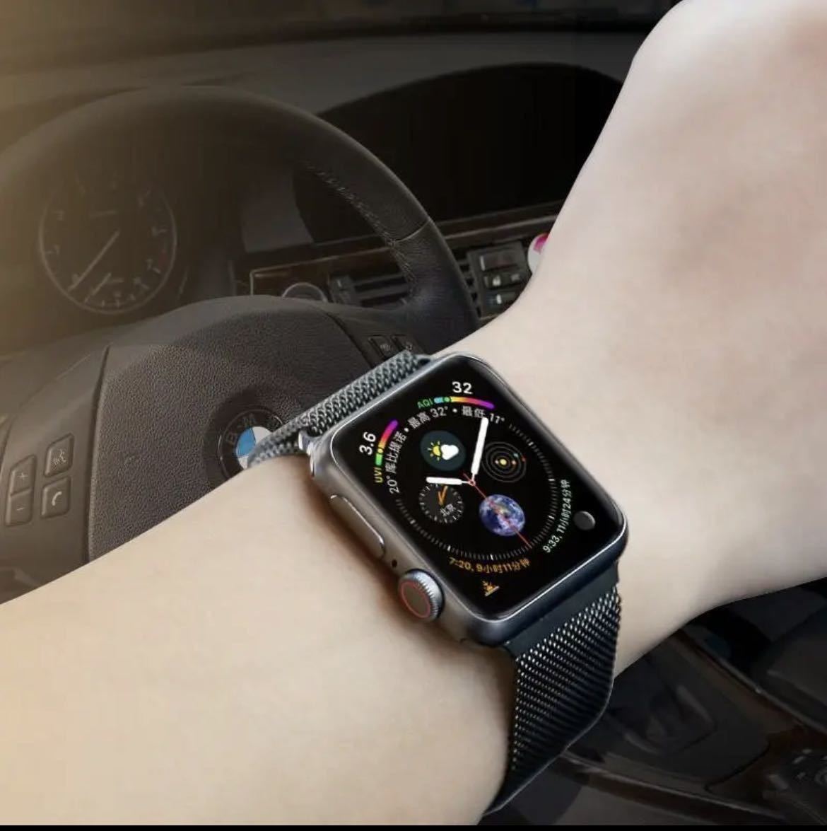 Apple Watch バンド　ステンレス金属ベルト　38/40/41mm 磁石2本　高品質　通気性良い