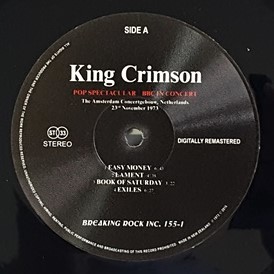 King Crimson キング・クリムゾン - Pop Spectacular BBC In Concert 限定アナログ・レコード