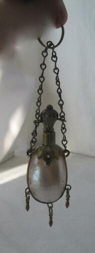 希少 フランス Palais Royale 香水 ボトル 瓶 MOP オルモル Vinaigrette Necklace Pendant