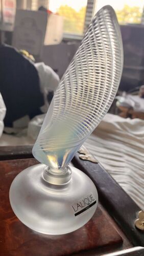ビンテージラリック 香水 ボトル 瓶 Clear w/Frosted Opalescent クリスタル feather HTF Lalique