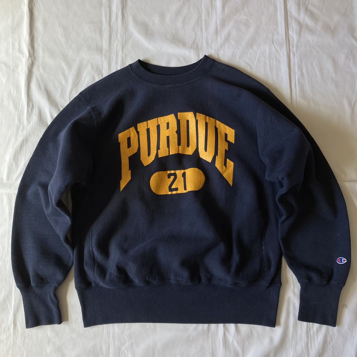 美品 良デザイン NAVY ネイビー 90's Champion チャンピオン リバース