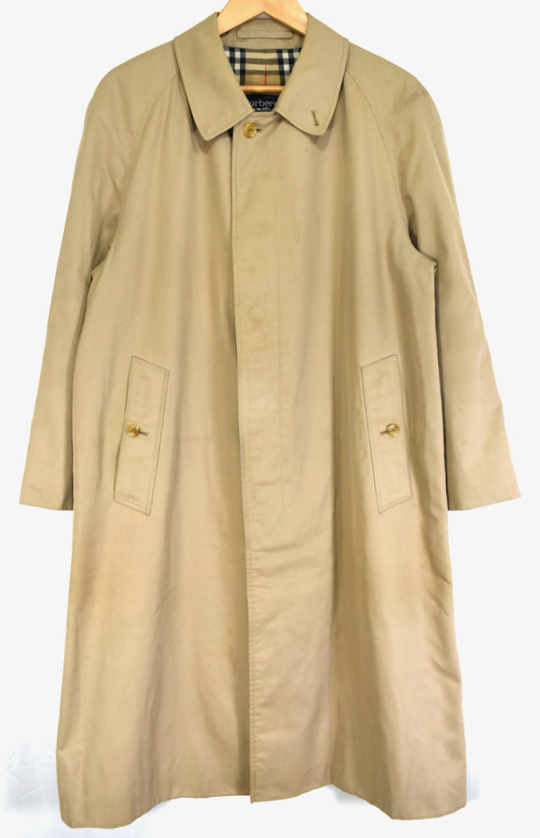 イングランド製 80-90s BURBERRY Balmacaan coat L～XL Beige ヴィンテージバーバリー バルマカーンコート ステンカラー ベージュ オールド