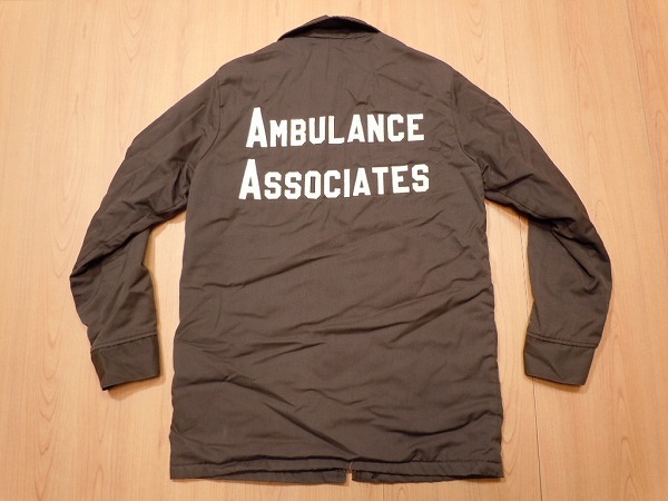 80s 90s USA製 WEAR-GUARD★AMBULANCE ASSOCIATES ロング丈 ワークジャケット 38くらい★古着 焦げ茶色★d_画像2