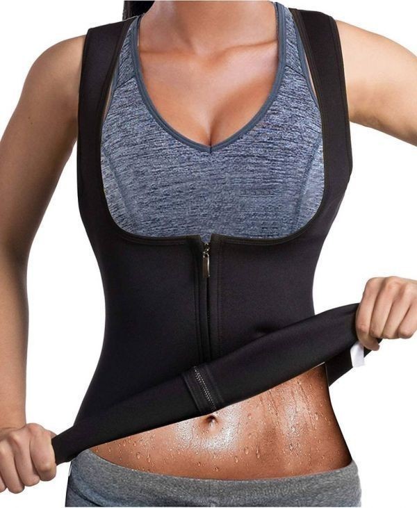 サウナスーツ ダイエットウェア 女性運動着 お腹引き締め 発熱 発汗 脂肪燃焼 保温 減量用 シェイプアップ トレーニング ブラック Sサイズ