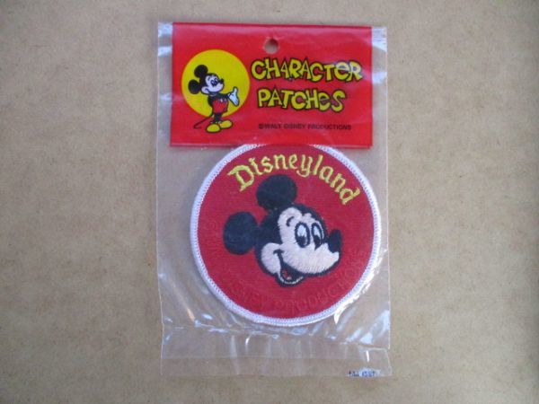 80s Disneyland ディズニーランド『ミッキーマウス』ヴィンテージ刺繍ワッペン/ミッキーねずみディズニーDisneyパッチ キャラクター S14_画像1
