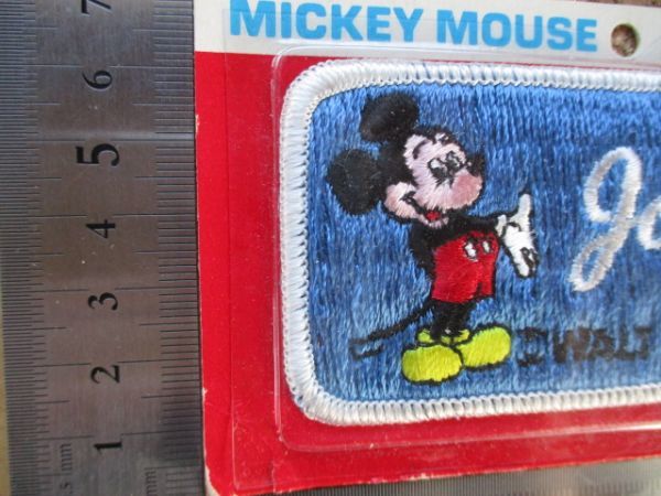 70s Disneyland ディズニーランド『John』ミッキーマウス ヴィンテージ 刺繍ネーム ワッペン/パッチMICKY MOUSEジョンNAME PATCH S15の画像10