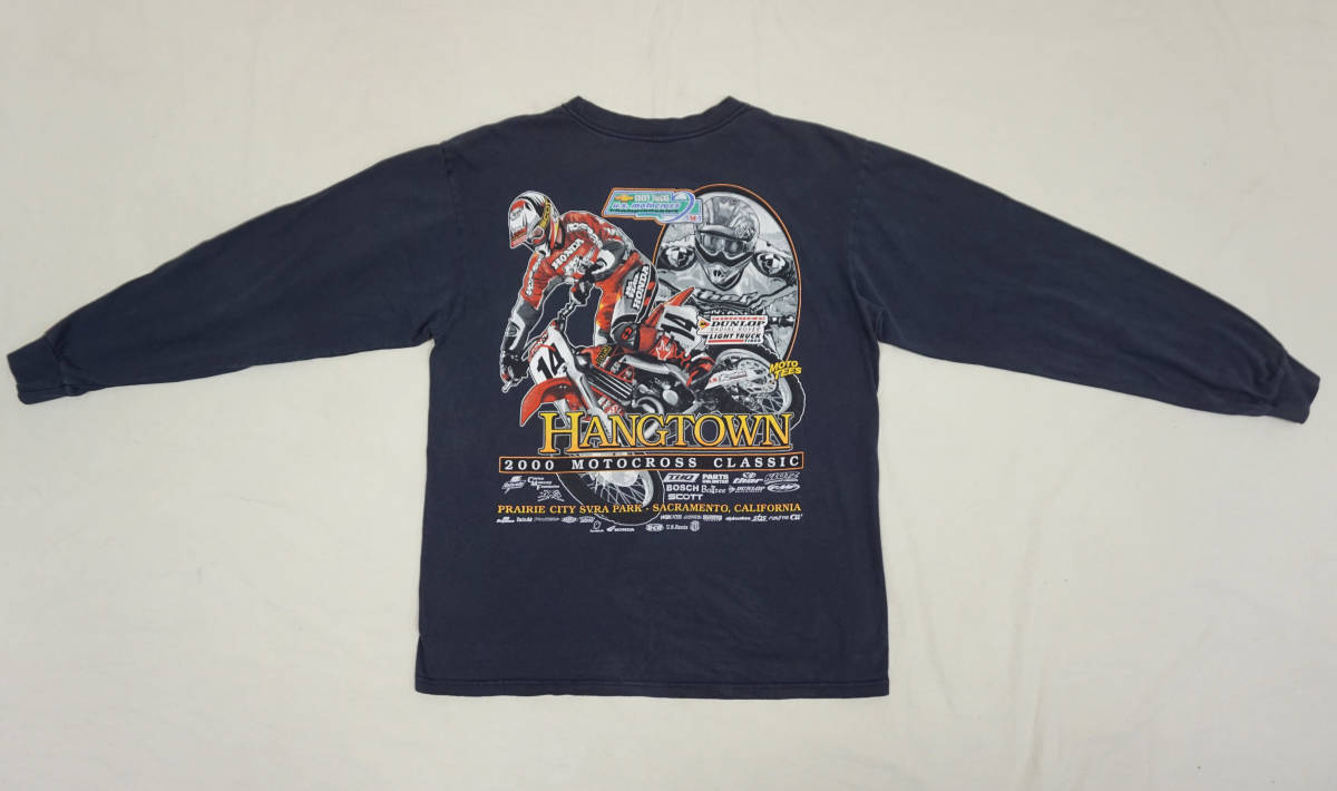 激レア! 2000年 USA製 MOTOCROSS CLASSIC 『HANGTOWN』 長袖 Tシャツ X-GAME MOUNTAIN MOTORSPORTS BMX NO FEAR HONDA オールドスケート