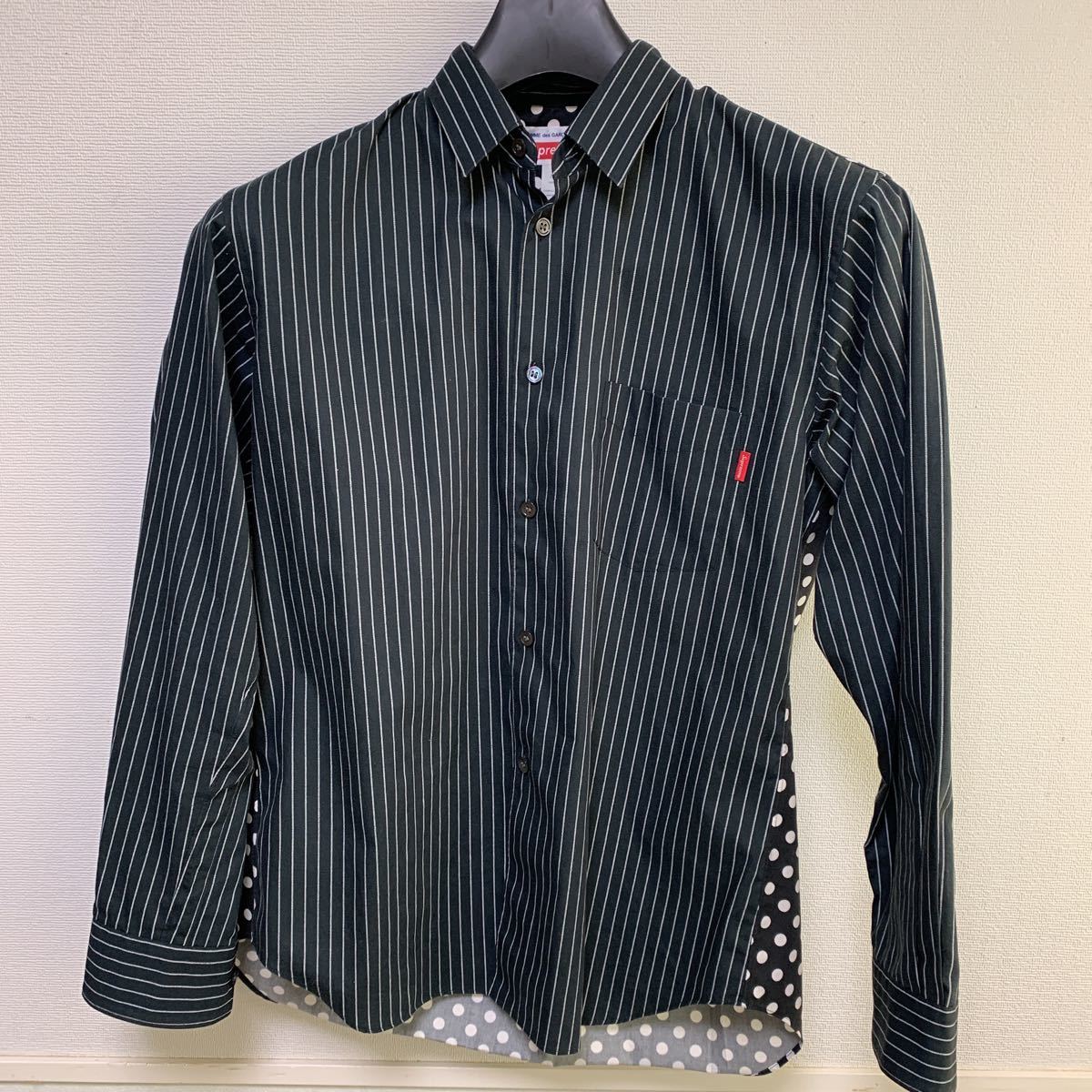 supreme 黒XS 2014SS COMME des GARCONS SHIRT コムデギャルソン　シュプリームコラボ